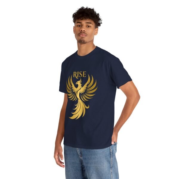 Phoenix Rise Unisex Heavy Cotton T-Shirt – Gold Phoenix Graphic Tee - Image 5