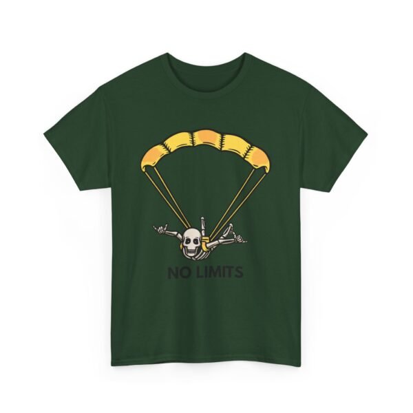 Unisex Heavy Cotton Tee with Skydiver Graphic Front Print – Extreme Sports & Adrenaline Style - Image 14