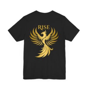 Phoenix Rise Unisex T-Shirt – Golden Phoenix & "Rise" Text