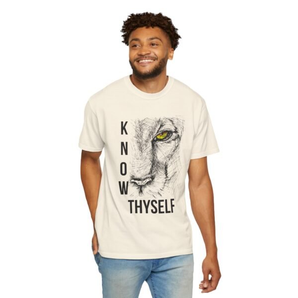 "Know Thyself" Lion Graphic T-Shirt – Comfort Colors 1717, 100% Cotton, Garment-Dyed, Relaxed Fit - Image 8