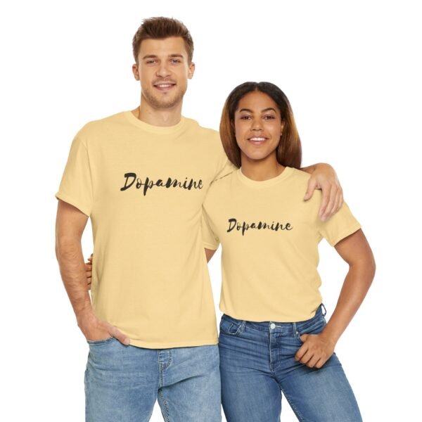 Unisex Heavy Cotton T-Shirt with Black Script "Dopamine" Print – Trendy & Durable - Image 9