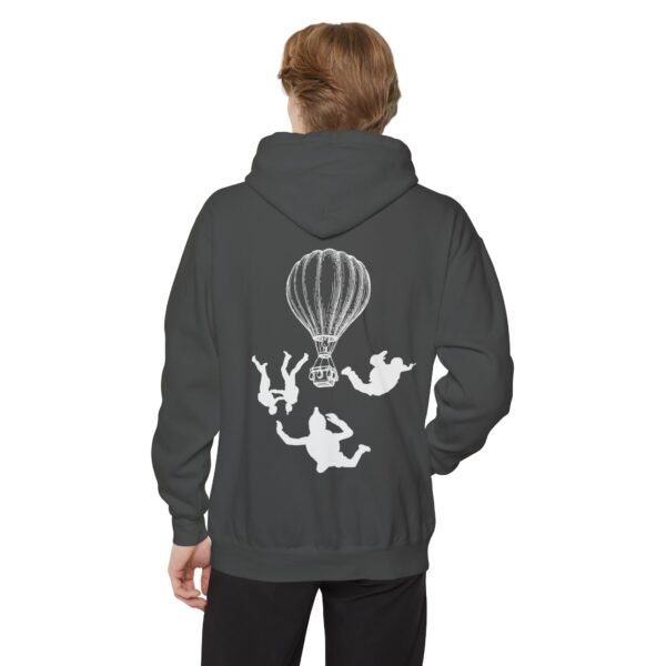 Unisex Garment-Dyed Hoodie with Skydiver Graphic Back Print – Extreme Sports & Adrenaline Style - Image 4