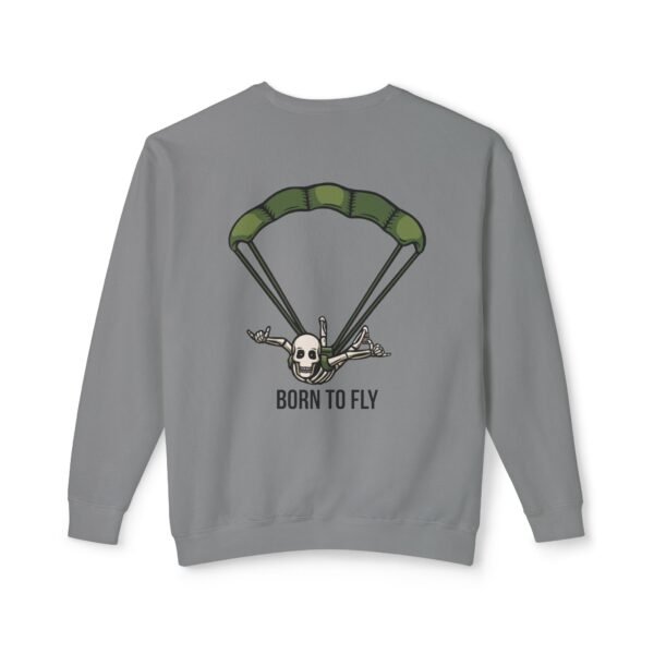 Unisex Lightweight Crewneck Sweatshirt with Skydiver Graphic Back Print – Extreme Sports & Adrenaline Style - Image 13