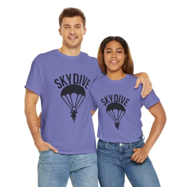 Skydive Graphic Unisex Heavy Cotton Tee | Skydiver Jump T-Shirt – Adrenaline Rush Apparel - Image 49