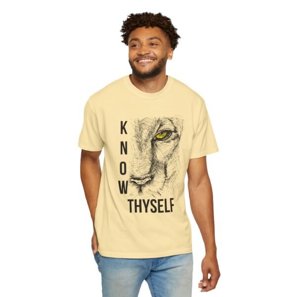 "Know Thyself" Lion Graphic T-Shirt – Comfort Colors 1717, 100% Cotton, Garment-Dyed, Relaxed Fit - Image 10