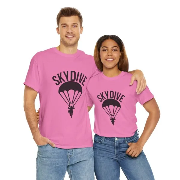 Skydive Graphic Unisex Heavy Cotton Tee | Skydiver Jump T-Shirt – Adrenaline Rush Apparel - Image 51