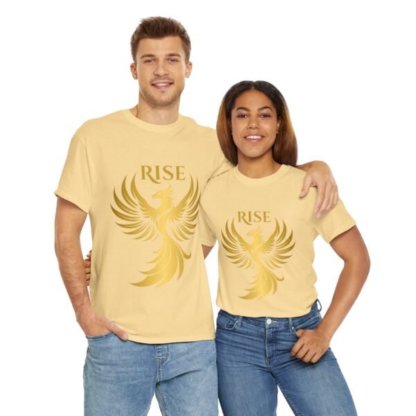 Phoenix Rise Unisex Heavy Cotton T-Shirt – Gold Phoenix Graphic Tee - Image 13