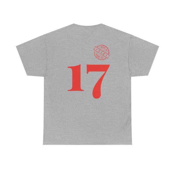 Unisex Heavy Cotton T-Shirt with Bold "17" & Made in America Design | Classic & Durable - Image 9