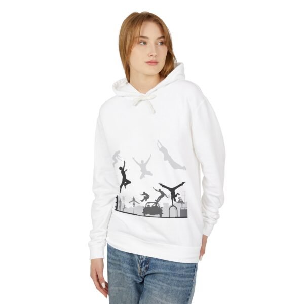 Unisex Lightweight Hooded Sweatshirt with Parkour Graphic Back Print – Extreme Sports & Urban Adventure Style - Image 5