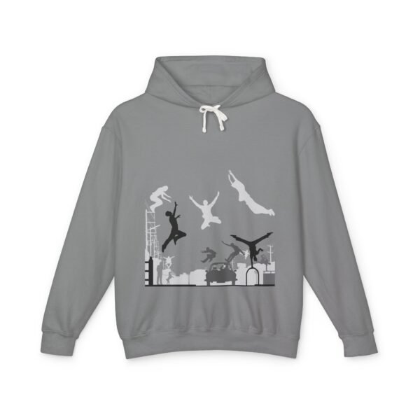 Unisex Lightweight Hooded Sweatshirt with Parkour Graphic Back Print – Extreme Sports & Urban Adventure Style - Image 19