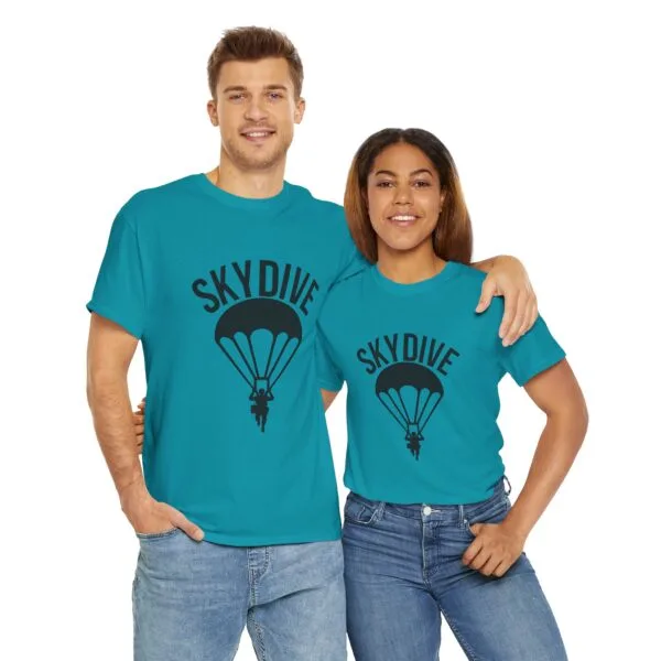 Skydive Graphic Unisex Heavy Cotton Tee | Skydiver Jump T-Shirt – Adrenaline Rush Apparel - Image 15