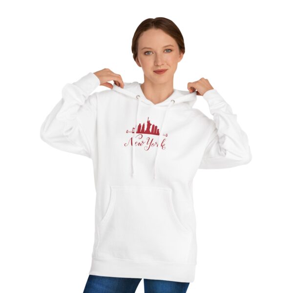 New York-Inspired Unisex Hoodie – Bold Skyline Graphic - Image 3