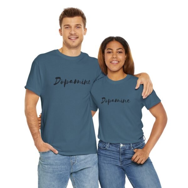 Unisex Heavy Cotton T-Shirt with Black Script "Dopamine" Print – Trendy & Durable - Image 22