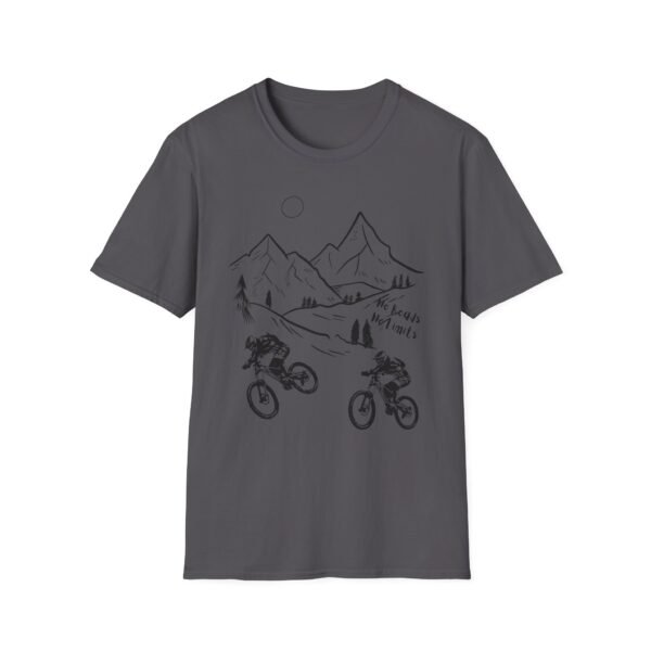 Mountain Biking Graphic Unisex Softstyle T-Shirt | Shred the Trails Tee - Image 45