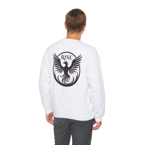 Bold Phoenix Rise Unisex Heavy Blend Crewneck Sweatshirt – Statement Back Design - Image 3