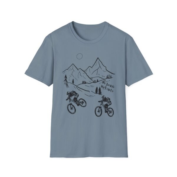 Mountain Biking Graphic Unisex Softstyle T-Shirt | Shred the Trails Tee - Image 27