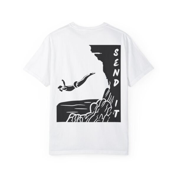 Send It – Cliff Jump Graphic Unisex Garment-Dyed T-Shirt | Extreme Sports & Adventure Tee