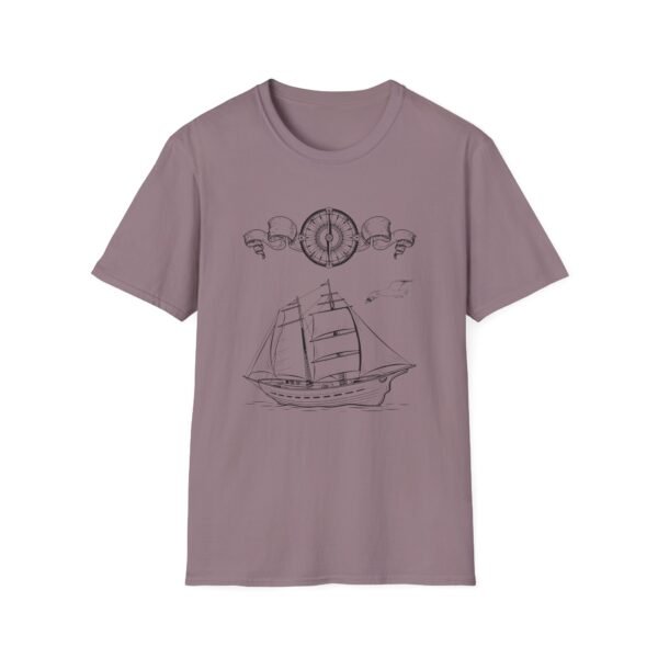 Unisex Soft-Style T-Shirt with Ship and Compass Graphic – 100% Cotton, Comfortable & Durable - Image 22