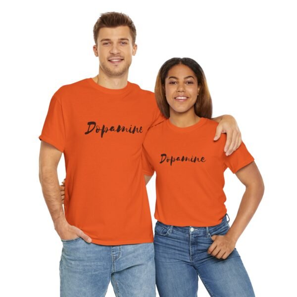 Unisex Heavy Cotton T-Shirt with Black Script "Dopamine" Print – Trendy & Durable - Image 12