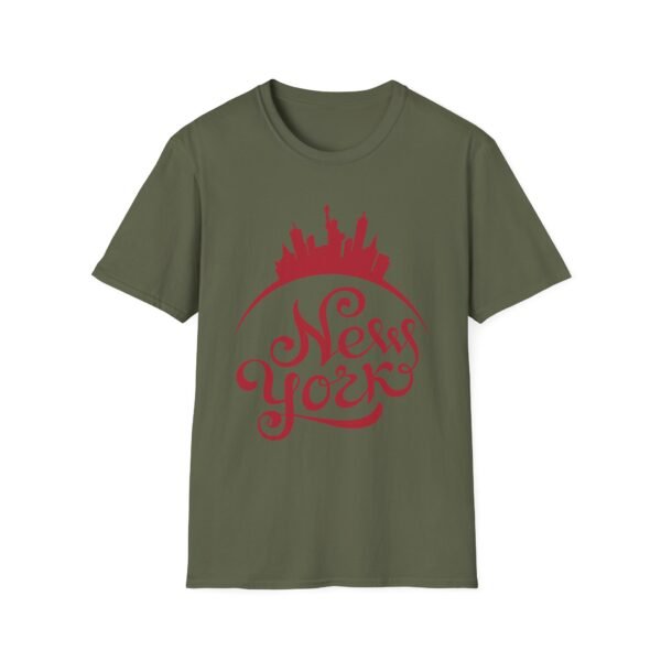 New York City Soft-Style T-Shirt – Bold Red NY Graphic & Script - Image 12