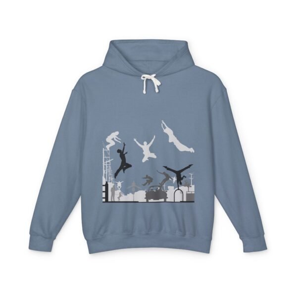 Unisex Lightweight Hooded Sweatshirt with Parkour Graphic Back Print – Extreme Sports & Urban Adventure Style - Image 21