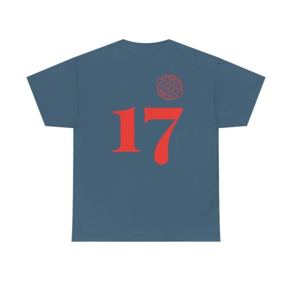 Unisex Heavy Cotton T-Shirt with Bold "17" & Made in America Design | Classic & Durable - Image 18