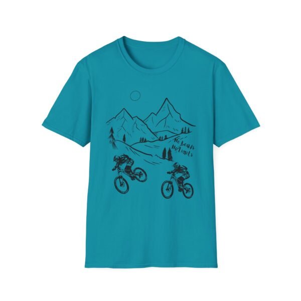 Mountain Biking Graphic Unisex Softstyle T-Shirt | Shred the Trails Tee - Image 21