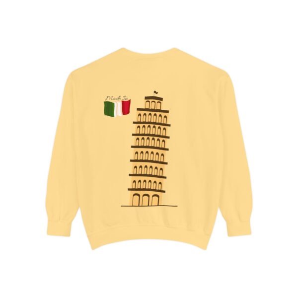 Unisex Garment-Dyed Sweatshirt with Pisa Tower & Italian Flag | Cozy & Stylish - Image 8