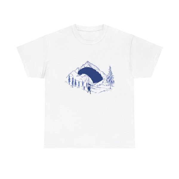 Adventure Sport T-Shirt - Skydiver and Mountain Design - Image 2