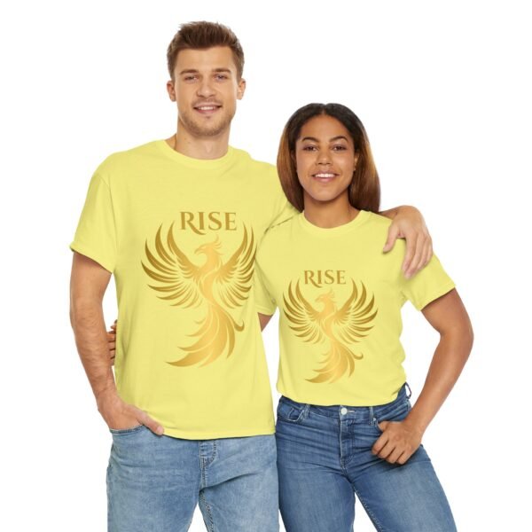 Phoenix Rise Unisex Heavy Cotton T-Shirt – Gold Phoenix Graphic Tee - Image 23