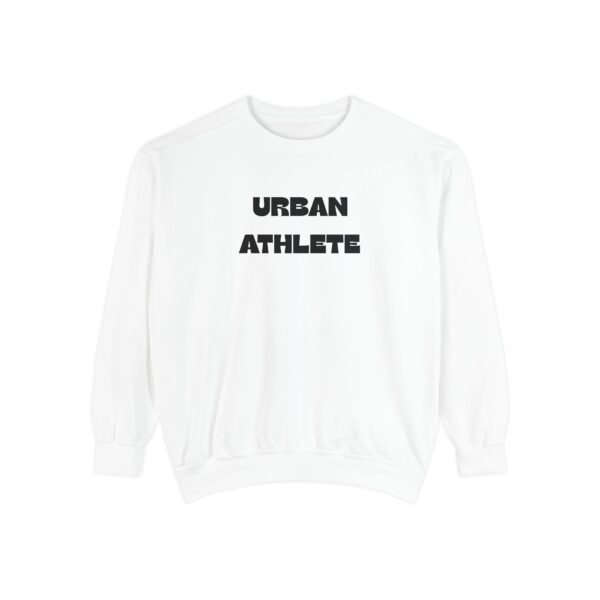 Urban Athlete Garment-Dyed Sweatshirt – Black Front Print & Relaxed Fit