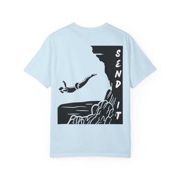 Send It – Cliff Jump Graphic Unisex Garment-Dyed T-Shirt | Extreme Sports & Adventure Tee - Image 23