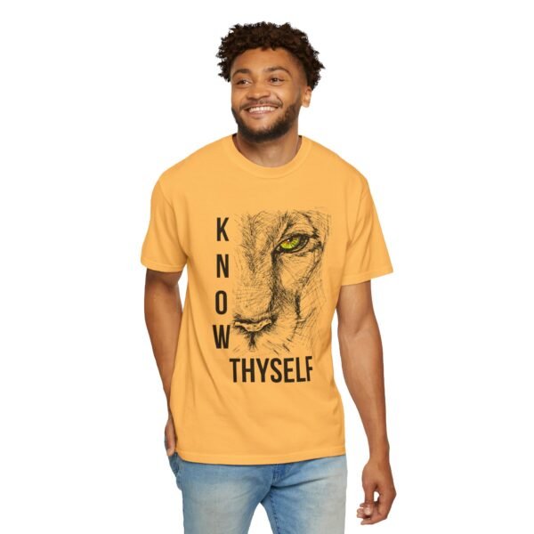 "Know Thyself" Lion Graphic T-Shirt – Comfort Colors 1717, 100% Cotton, Garment-Dyed, Relaxed Fit - Image 12