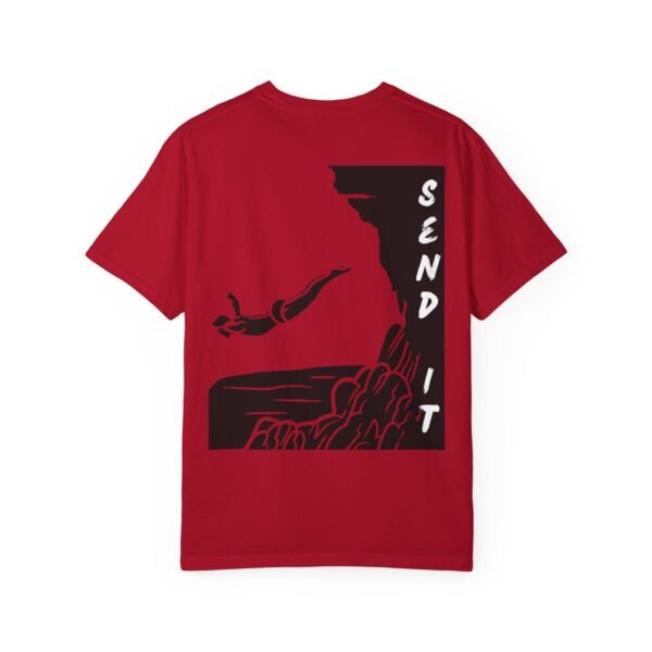 Send It – Cliff Jump Graphic Unisex Garment-Dyed T-Shirt | Extreme Sports & Adventure Tee - Image 53