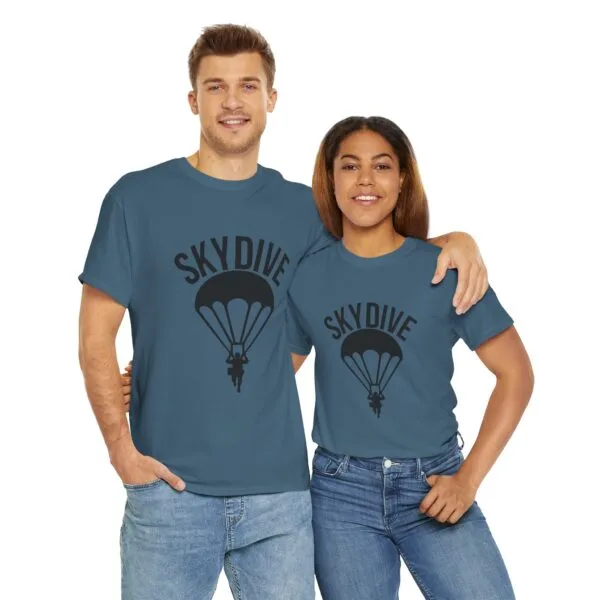 Skydive Graphic Unisex Heavy Cotton Tee | Skydiver Jump T-Shirt – Adrenaline Rush Apparel - Image 43