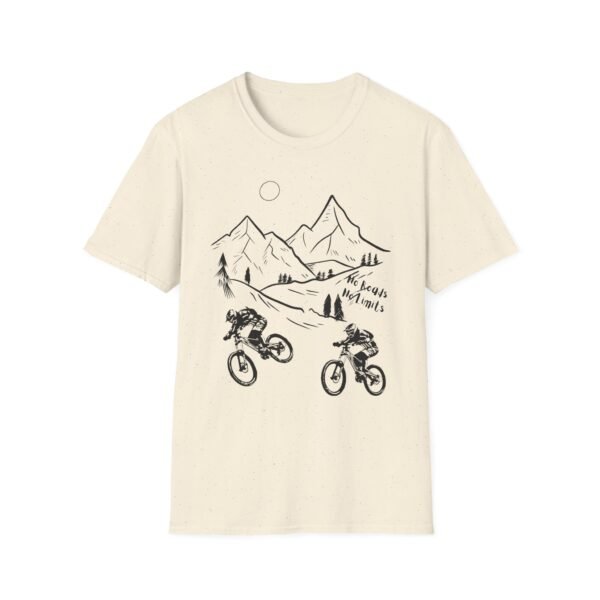 Mountain Biking Graphic Unisex Softstyle T-Shirt | Shred the Trails Tee - Image 13