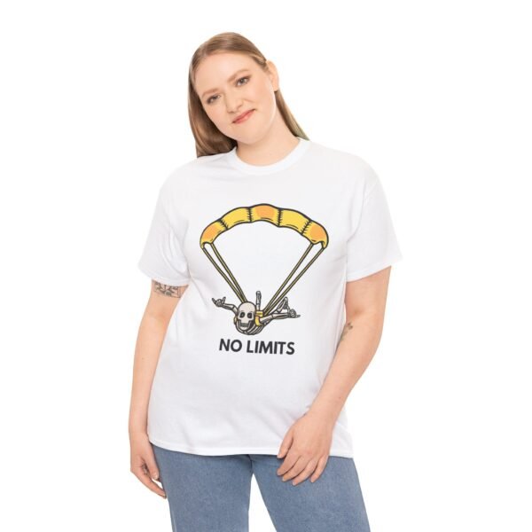 Unisex Heavy Cotton Tee with Skydiver Graphic Front Print – Extreme Sports & Adrenaline Style - Image 4