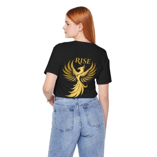 Phoenix Rise Unisex Jersey Short Sleeve T-Shirt – Gold Phoenix Graphic Tee - Image 3