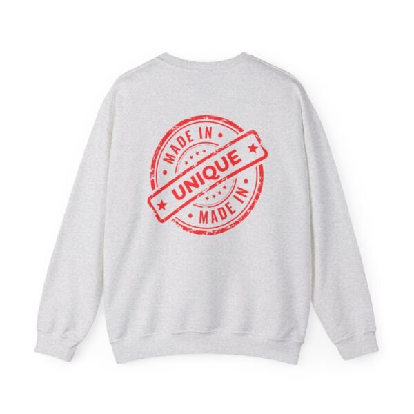 Made in Unique Red Stamp Crewneck Sweatshirt | Unisex Heavy Blend - Image 7