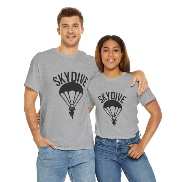 Skydive Graphic Unisex Heavy Cotton Tee | Skydiver Jump T-Shirt – Adrenaline Rush Apparel - Image 31