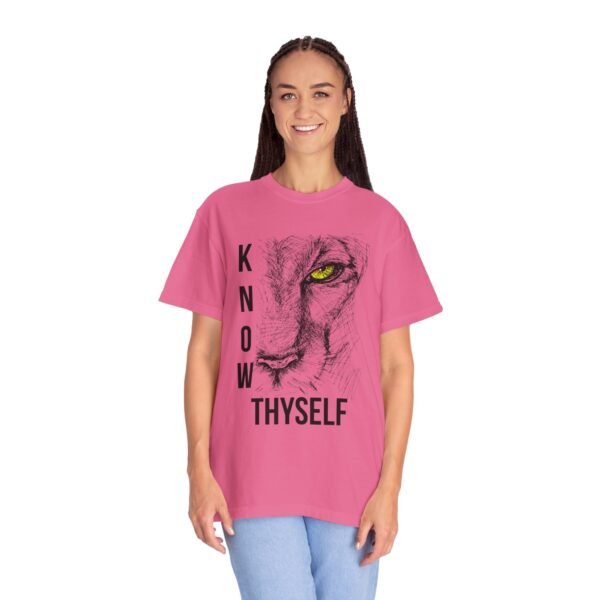 "Know Thyself" Lion Graphic T-Shirt – Comfort Colors 1717, 100% Cotton, Garment-Dyed, Relaxed Fit - Image 44