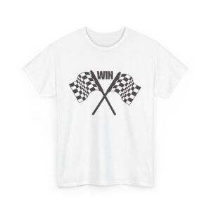 Racing Flag Win Unisex Heavy Cotton Tee – Bold Design & Durable Comfort