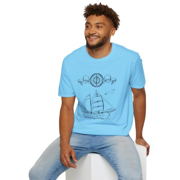 Unisex Soft-Style T-Shirt with Ship and Compass Graphic – 100% Cotton, Comfortable & Durable - Image 3