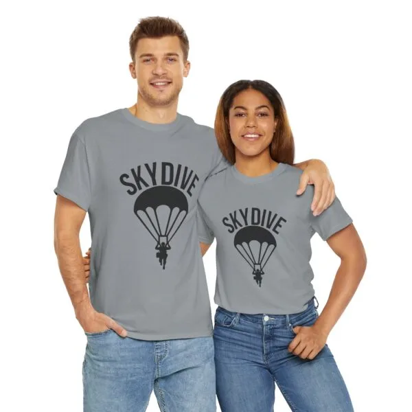 Skydive Graphic Unisex Heavy Cotton Tee | Skydiver Jump T-Shirt – Adrenaline Rush Apparel - Image 39