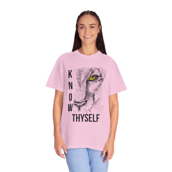 "Know Thyself" Lion Graphic T-Shirt – Comfort Colors 1717, 100% Cotton, Garment-Dyed, Relaxed Fit - Image 42