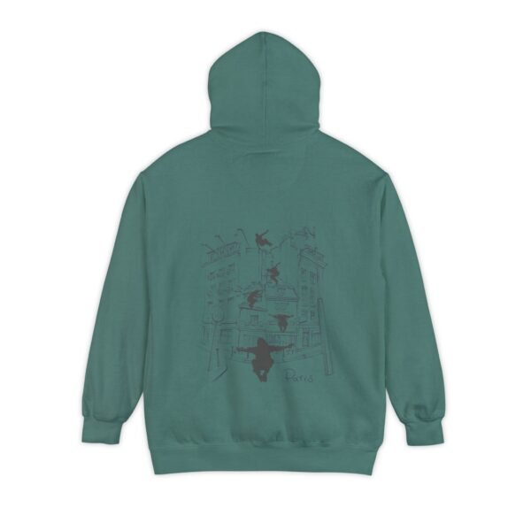 Unisex Garment-Dyed Hoodie with Parkour Graphic Back Print – Extreme Sports & Urban Adventure Style - Image 11