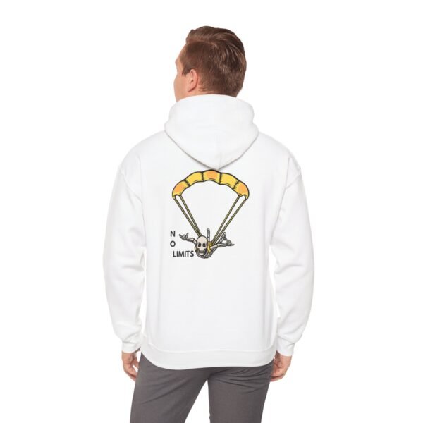 Unisex Heavy Blend™ Hooded Sweatshirt with Skydiver Graphic Back Print – Extreme Sports & Adrenaline Style - Image 3