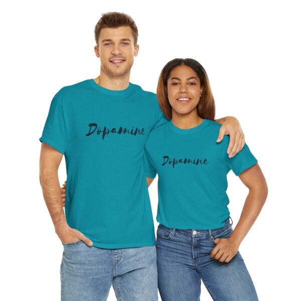 Unisex Heavy Cotton T-Shirt with Black Script "Dopamine" Print – Trendy & Durable - Image 19