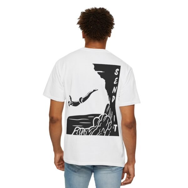 Send It – Cliff Jump Graphic Unisex Garment-Dyed T-Shirt | Extreme Sports & Adventure Tee - Image 4