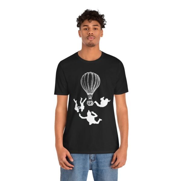 Unisex Jersey Short Sleeve Tee with Skydiver Graphic Front Print – Extreme Sports & Adrenaline Style - Image 3